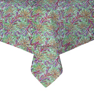 Best Quality <b>Square</b> Table Cover Cotton Hand Block Printed Manufacture Floral Cover for Restaurant Kitchen Dining - Product Image 4