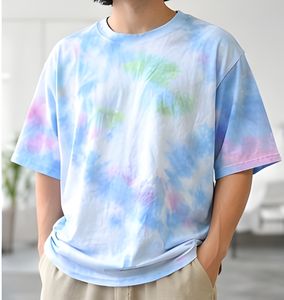 Camiseta Oversize Vintage con Estampado Tie Dye, Algodón Premium de Alta Calidad, Corte Holgado, Hombros Caídos, Estilo Urbano, Casual de Verano - Product Image 5