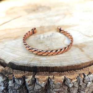 Twisted <b>Copper</b> Cuff Bracelet Handmade Open <b>Bangle</b> Rustic Boho Adjustable Fashion Jewelry Elegance <b>Copper</b> Fashion Chic Bracelet - Product Image 3