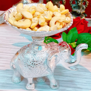 Cuenco de elefante Nakkashi de plata alemana con acabado antiguo tallado, centro de mesa, regalo de agradecimiento, para dulces, frutas secas, bodas - Product Image 5