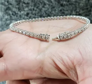 Pulsera de tenis vintage para mujer TISHYA DIAMOND con diamante cultivado en laboratorio de corte redondo de 5 quilates, oro blanco de 14k, E F VS1 - Product Image 1