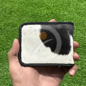 Luxury <b>Compact</b> Cowhide Fur <b>Wallet</b> Mens Handmade Leather Pocket Holder With Rich Natural Pattern Cowhide Leather <b>Wallet</b> - Product Image 6