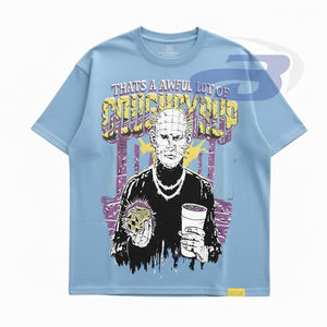 เสื้อยืดผู้ชายลายอนิเมะ ทรงโอเวอร์ไซส์ ผ้าฝ้าย 100% เนื้อผ้าปานกลาง - Product Image 3