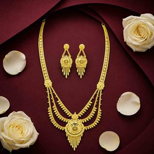 Wholesale Brass 14K18K24K Micron Gold Filled Rani Haar <b>Bridal</b> Necklaces Set Traditional Dubai Style Fashion Jewelry Oro Joyeria - Product Image 2