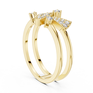 Bague de fiançailles en or jaune massif 14k 18k avec diamant de laboratoire taille brillant rond personnalisé CVD HPHT pour femme - Product Image 4