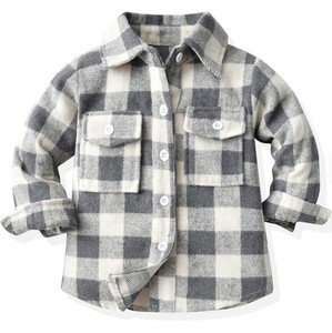 Chemises à carreaux décontractées à manches longues en coton doux pour bébés garçons, personnalisables avec impression, prix de gros - Product Image 6