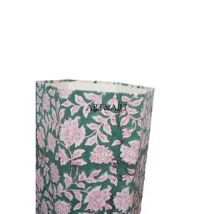 Poubelle de bureau en carton, grande capacité, imprimée à la main avec motifs floraux, pour le rangement et la gestion des papiers - Product Image 3