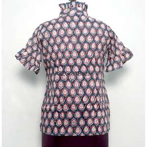 Camisa Mini de Algodón 100% con Estampado de Bloques para Mujer, Manga Larga, Corte Moderno, Ecológica y Transpirable, para Fiestas - Product Image 5