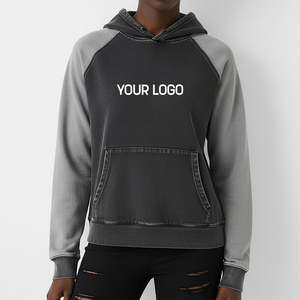 เสื้อฮู้ดดี้ผู้หญิงแฟชั่นใหม่หลากสี ผ้าฝ้าย 100% เนื้อหนา GSM ทรงหลวมไหล่ตก ล้างสีแบบแอซิดวอช ทรงเข้ารูป - Product Image 4