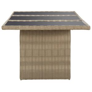 78.7 \ "x39.4 \" x29.1 \ "tavolo da pranzo con Patio marrone con vetro e Rattan eleganti tavoli per intrattenere all'aperto - Product Image 3