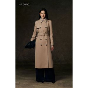 Gabardina de Mujer de Longitud Media, Cruzada, con Cinturón, Cortavientos, Tejida, Formal, para Viajes Diarios, Primavera Otoño [B8081] - Product Image 1