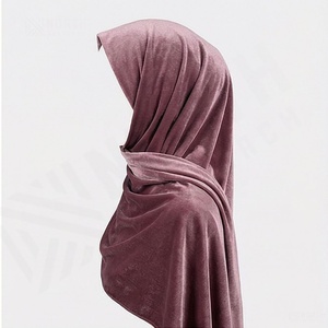 Hiyab Instantáneo Triangular de Doble Costura, Texturizado, Brillante y Elegante, Color Personalizado, Talla Grande, Estilo Étnico Musulmán para Mujer - Product Image 3