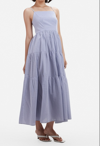 Elegante Vestido Midi con Tirantes Finos, Corte en A, Holgado, Color Sólido, Informal, de Verano, de Algodón, para Mujer, Fabricante de Vietnam - Product Image 3