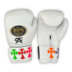 Gants de boxe en cuir No Boxing No Life avec poignées extensibles, respirants, antidérapants, fermeture à lacets pour l'entraînement de boxe - Product Image 1