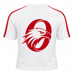 Maillot de sport blanc et rouge à manches courtes pour équipe, tenue athlétique, entraînement, compétition, uniforme de performance - Product Image 2