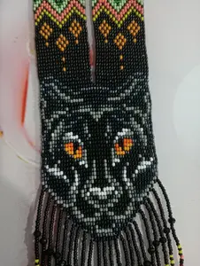 Collier unique en perles de tigre, collier ukrainien Gerdan |   Collier | Unique | Collier pour femme africaine, pour les talentueuses, avec boucles d'oreilles - Product Image 5