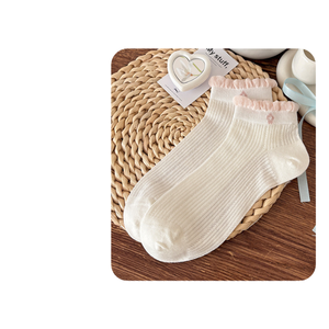 Calcetines Cortos con Volantes Estilo Coreano, Vintage, Dulces, con Lazo y Encaje, para Mujeres y Niñas - Product Image 3
