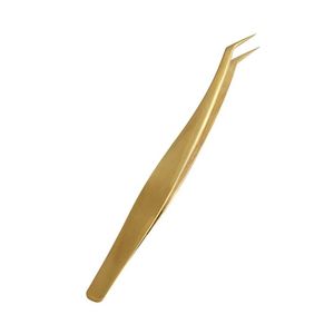 Pinzas Angulares Doradas para Volumen de Pestañas, Probadas a Mano, Fácil Abanico de Volumen, Agarre de Fibra para Mega Abanicos de 90 Grados, Suministros Profesionales para Salón - Product Image 3