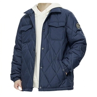 Blouson matelassé léger pour homme, col montant, en polyester teint en fil, style streetwear d'hiver, vente en gros