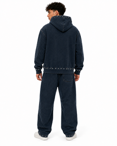 Tracksuit Set <b>Zip</b> Up Hoodie Wide Leg Pants Streetwear Style Graphic Lettering Matching Custom Apparel Unisex Adult Autumn - Product Image 3