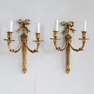 Vintage Aluminum Wall Candle Sconces Double Arm Taper Holders with <b>Ribbon</b> Bow Tassel Design Handmade Christmas & <b>Easter</b> Decor - Product Image 5