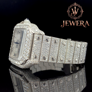 Full Stone Luxury Hip Hop Stainless Steel Analog Moissanite Diamond Watch Mechanical Movement OEM ODM Customization Global - Product Image 2