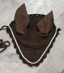 Horse Crochet Cotton Ear <b>Net</b> Hood <b>Fly</b> Veil Mask Cotton <b>Fly</b> Veil Equestrian Hand Crochet Horse Ear <b>Net</b> Horse <b>Fly</b> Bonnet - Product Image 4