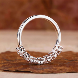 Oval Diamond Freshwater Pearl <b>Eternity</b> Band Wedding Anniversary <b>Ring</b> Full <b>Eternity</b> Rhodium Plated 925 <b>Silver</b> Party Gift for - Product Image 4