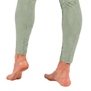 Leggings de equitación para mujer verde salvia, pantalones ecuestres elásticos de cintura alta con agarre de silicona en toda la asiento, pantalones de montar para entrenamiento deportivo. - Product Image 3