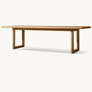 Mesa rectangular hecha de madera de teca ecológica para uso en el comedor o en un café al aire libre con un estilo moderno. - Product Image 2