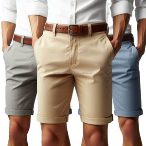 Short droit de sport Highstreet pour hommes, pantalon court de golf respirant, teint uni, durable, décontracté, 100% coton - Product Image 2