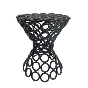 Meubles de décoration de salon tabouret en aluminium tabourets et poufs de couleur argent nickelé pour meubles de maison en vrac - Product Image 3