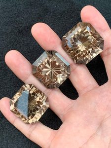 Conjunto de piedras preciosas facetadas de cuarzo ahumado natural para la fabricación de joyas, anillos, colgantes, pendientes, regalo para mujeres. - Product Image 1