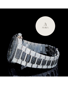 Reloj de Diamantes con Incrustaciones en Blanco y Negro de Lujo y Moda de la Mejor Calidad, Movimiento Automático de Precisión para Hombre, Casual, a Precio de Mayoreo - Product Image 5