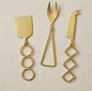Elegant Cheese Knife And Butter Spatula Set Stainless Steel With Metallic Gold Handles Perfect For Stylish Kitchen Dining - Product Image 1