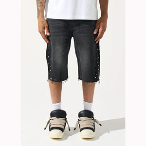 Shorts Bermuda Homme en Coton Uni Taille Mi-Haute avec Fermetures Éclair Style Décontracté Tissu Tissé Respirant - Product Image 1
