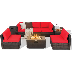 Ensemble de sièges en rotin PE tissé à la main de luxe avec coussins imperméables pour piscine ou terrasse - Product Image 1