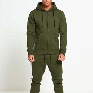 Nueva llegada Regular Fit Sportswear Chándales Activewear Algodón Fleece Cremallera Sudadera con capucha y pantalones Conjuntos de dos piezas Chándales - Product Image 2