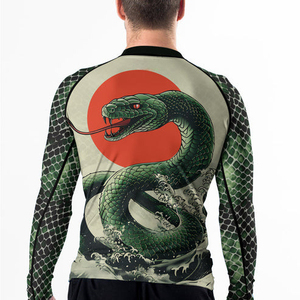 Camiseta de Manga Larga con Diseño de Serpiente Verde para Hombre, Secado Rápido, Sublimada, de Spandex y Poliéster - Product Image 5