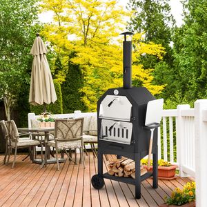 Cotteria portatile all'aperto Freestanding carbone di legna forno camino Pizza pietra per il giardino del Patio festa campeggio legno cotto BBQ - Product Image 6