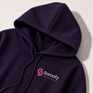 Sweat-shirt à capuche pour femme Somofy, 100 % coton, tissu tricoté, logo imprimé par transfert thermique, broderie frontale, coupe classique, hiver - Product Image 2