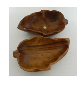 Most Selling Leaf Shape Wooden Bowl Heavy Duty Solid Wooden Salad Fruit Pasta Serving Kitchen & Dining <b>Table</b> Use - Product Image 3