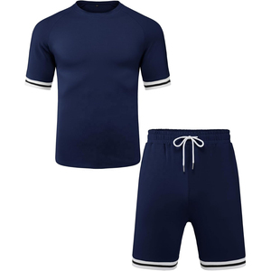 Men's 2 Piece Short Sleeve Waffle Fabric Tracksuit Tropical Graphic T-Shirt Solid Shorts <b>Set</b> Summer Casual Outfits Short <b>Set</b> - Product Image 3