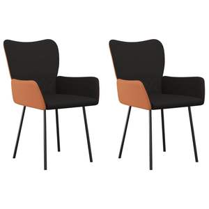 Ensemble de 2 chaises de salle à manger noires et marron - Product Image 2