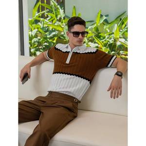 เสื้อโปโลถักเนื้อผ้าพรีเมียมสุดหรู พร้อมดีไซน์ทันสมัย สีและลวดลายปรับแต่งได้ตามต้องการ เสื้อโปโลถักเนื้อผ้าพรีเมียม - Product Image 1