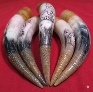 Hand Carved Viking <b>Drinking</b> Horn Authentic Ox Horn Mug for Viking Style <b>Drinking</b> <b>Bar</b> Decor and Gift At Best Price - Product Image 1