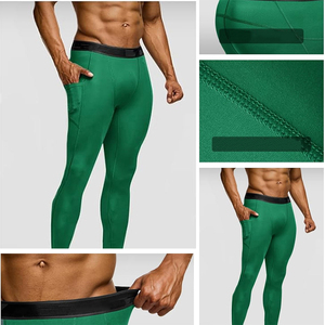 Custom Gym <b>Compression</b> Pants <b>for</b> <b>Men</b> Athletic Running Leggings Fitness Training <b>Tights</b> Wholesale <b>Compression</b> Pants Side Pocket - Product Image 6