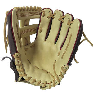 Classic Baseball Glove Right-Handed Solid <b>Brown</b> and <b>Tan</b> Durable Training Equipment - Product Image 5