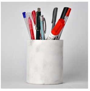 Porte-stylos en marbre, conteneur de rangement pour stylos, crayons, marqueurs, design élégant, porte-stylos rond - Product Image 1