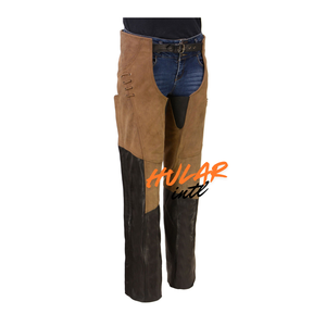 Chaps en cuir de vachette personnalisés noirs pour femmes, style motard et équestre western, HULAR INTL HU-CGC-010, avec boutons et fermetures éclair, pour cowgirl, 2025 - Product Image 6